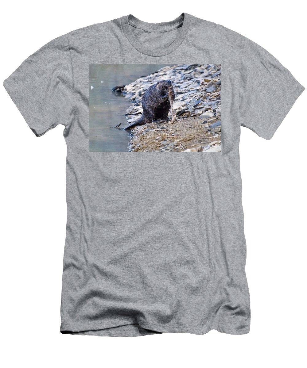 Beaver Sharpens Stick Chris Flees T-Shirt