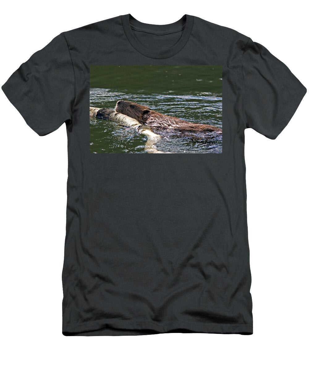 Beaver Swimming in a Pond Gregory Ochocki T-Shirt