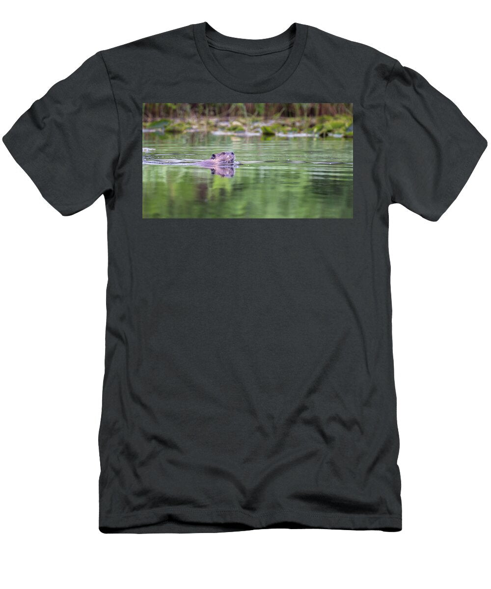 Beaver Swimming in Lake Clark National Park Joan Carroll T-Shirt