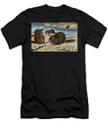 Beavers Gnawing and Cutting Tree Trunks on the Shore of a North American River Canada USA Colour Engraving of 19th Century Based on an Illustration By Abfrost American School T-Shirt
