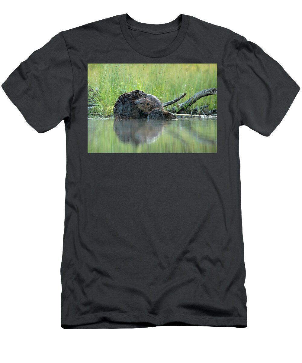 Beavers on Water Edge Finland Danny Green Natureplcom T-Shirt