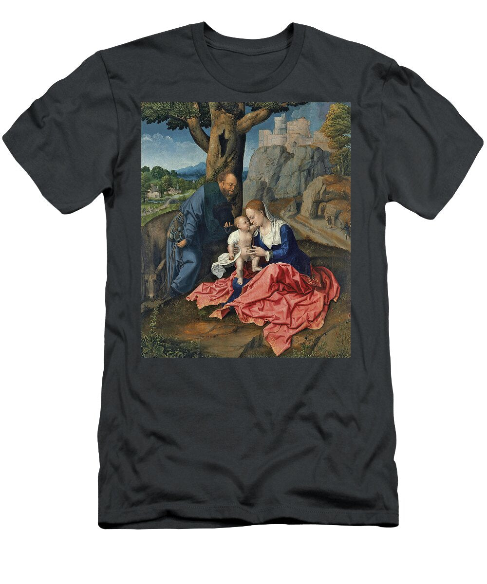 Bernaert Van Orley Brussels Ca 1488 1541 the Rest on the Flight Into Egypt Ca 1515 Oil O Bernard Van Orley C 1487 1541 T-Shirt