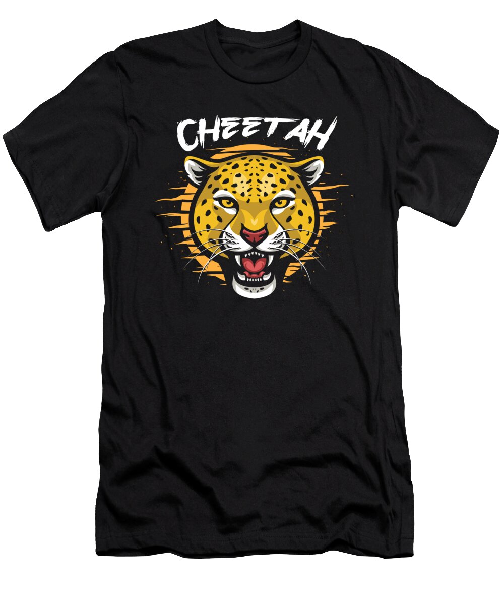 Big Cat Feline Safari Animals Wildlife Zookeepers Cheetah Face Gift Thomas Larch T-Shirt