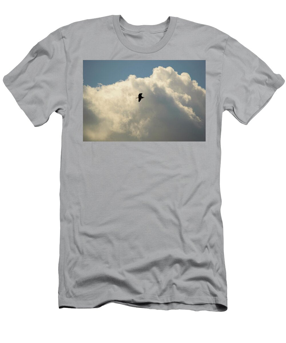 Bird Flying Across a Towering Cloud Formation Johan Ferret T-Shirt