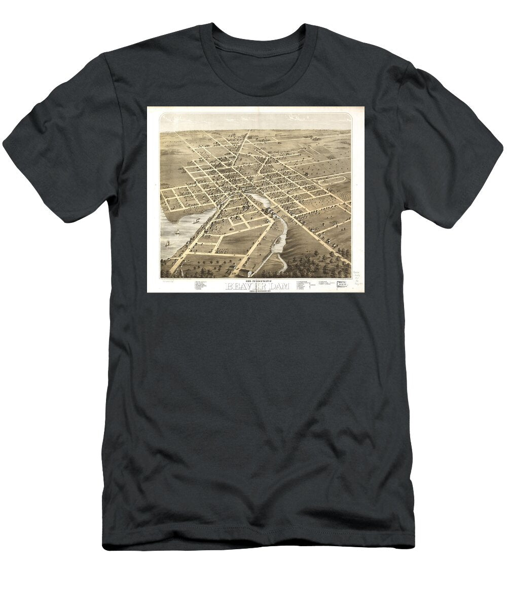 Birds Eye View of the City of Beaver Dam Dodge Co Wisconsin Ruger a Chicago Lithographing Co T-Shirt