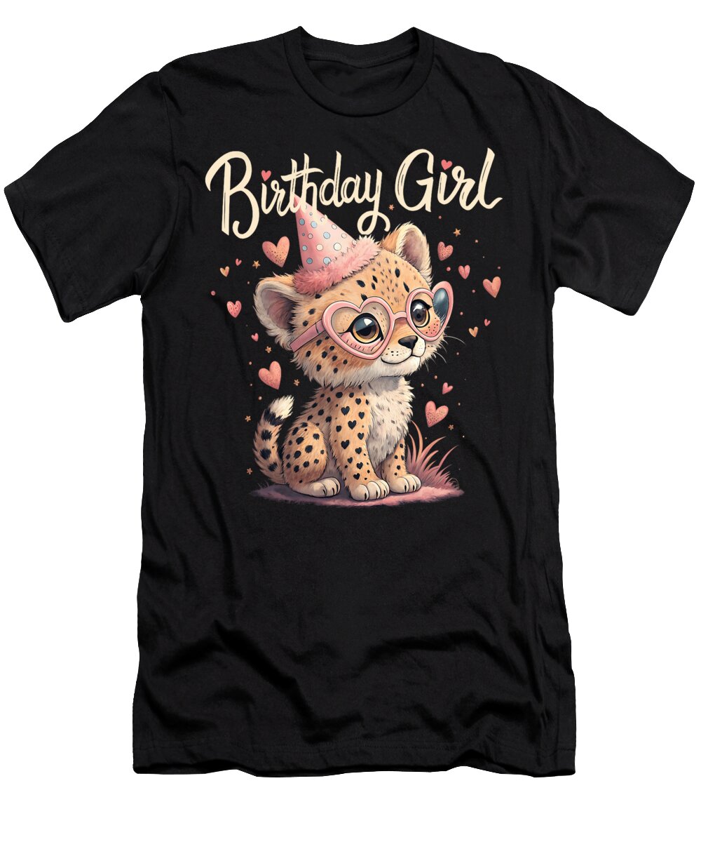 Birthday Girl Baby Cheetah Cute Zoo Animal Squad Coami Tacti T-Shirt