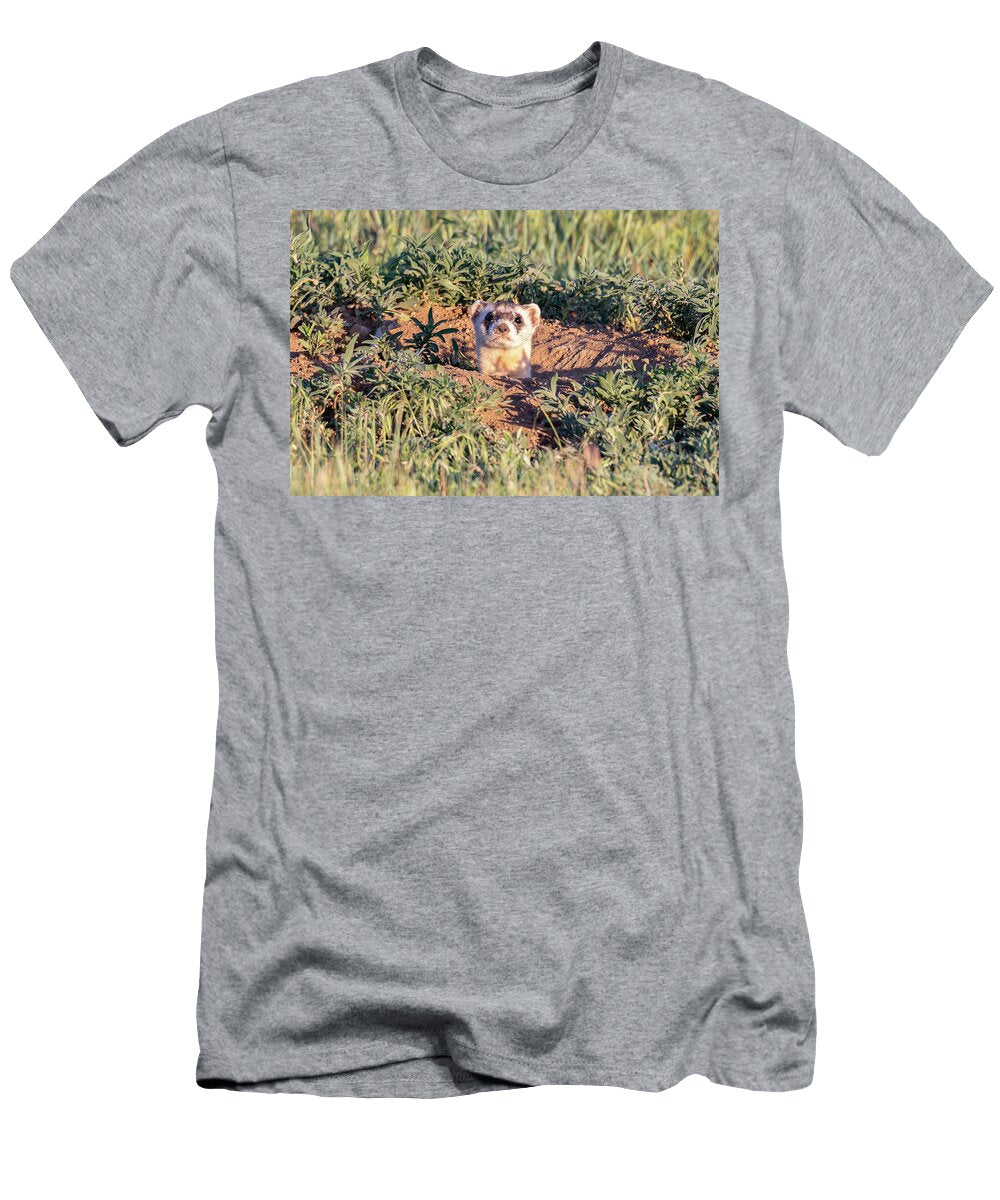 Black Footed Ferret Pops Up Tony Hake T-Shirt