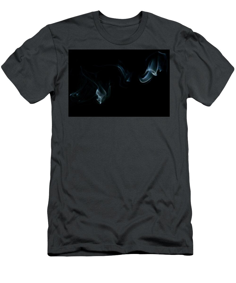 Blue Abstract Smoke Art Plume Going From Left to Right Johan Ferret T-Shirt