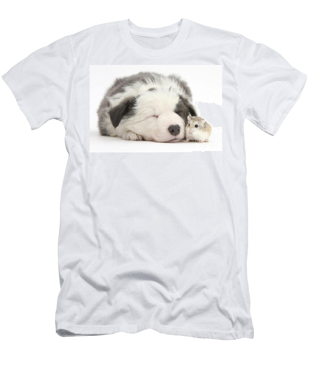 Border Collie Puppy and Roborovski Mark Taylor T-Shirt
