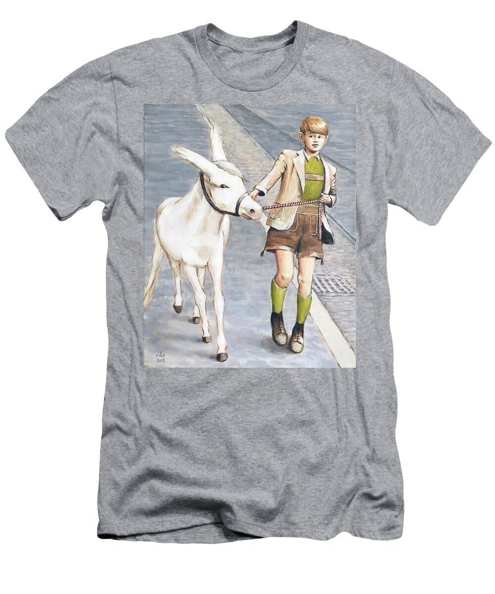 Boy Leading a Donkey Sarah Morrissette T-Shirt