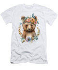 Brown Bear Boho Woodland Animal Floral Heidi Joyce T-Shirt