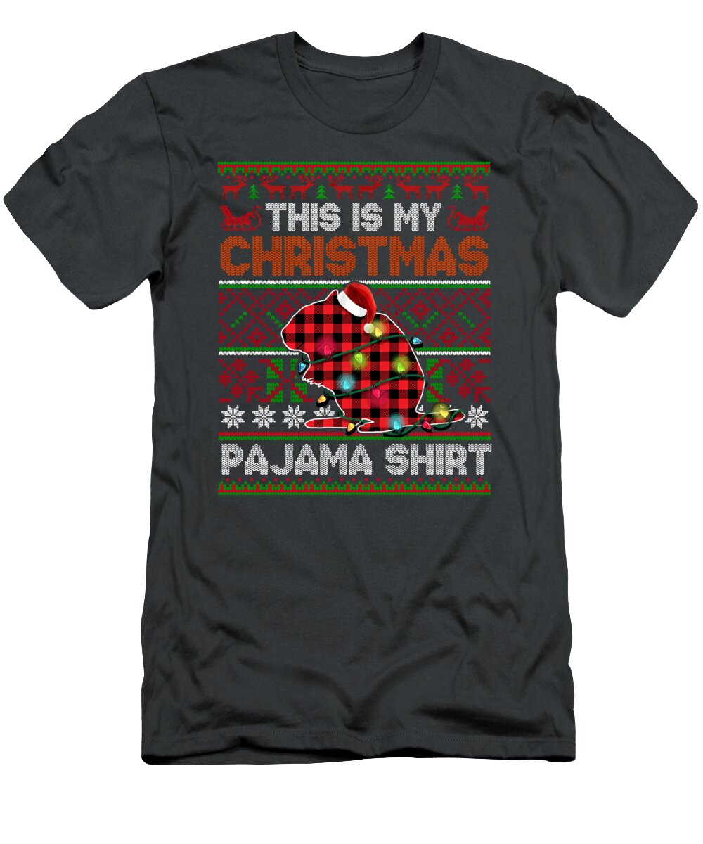 Buffalo Plaid Hamster Pajama Ugly Sweater for Christmas Present Pavloa Kriss T-Shirt