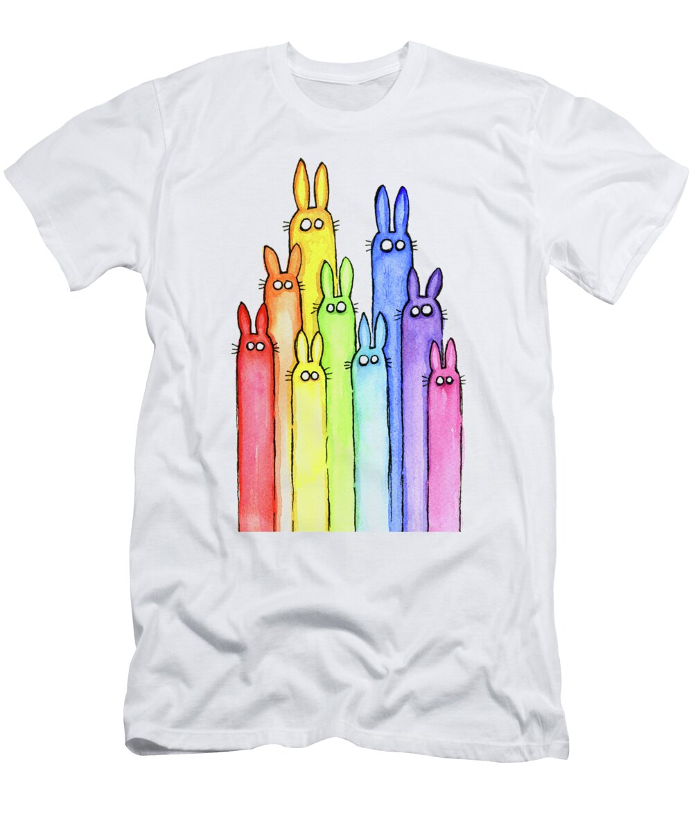 Bunny Rainbow Pattern Olga Shvartsur T-Shirt
