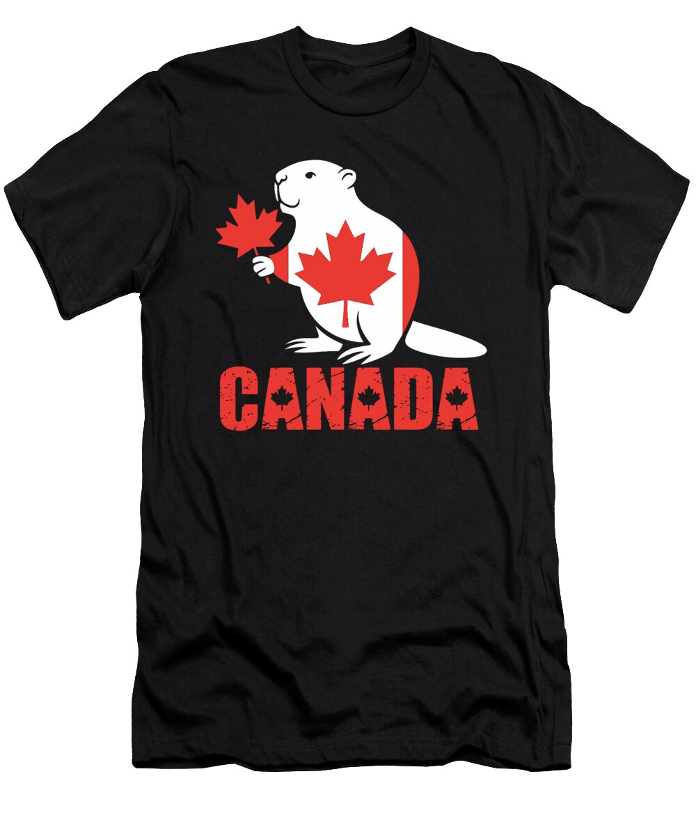 Canadian Beaver with Maple Leaf Joanna Redesiuk T-Shirt
