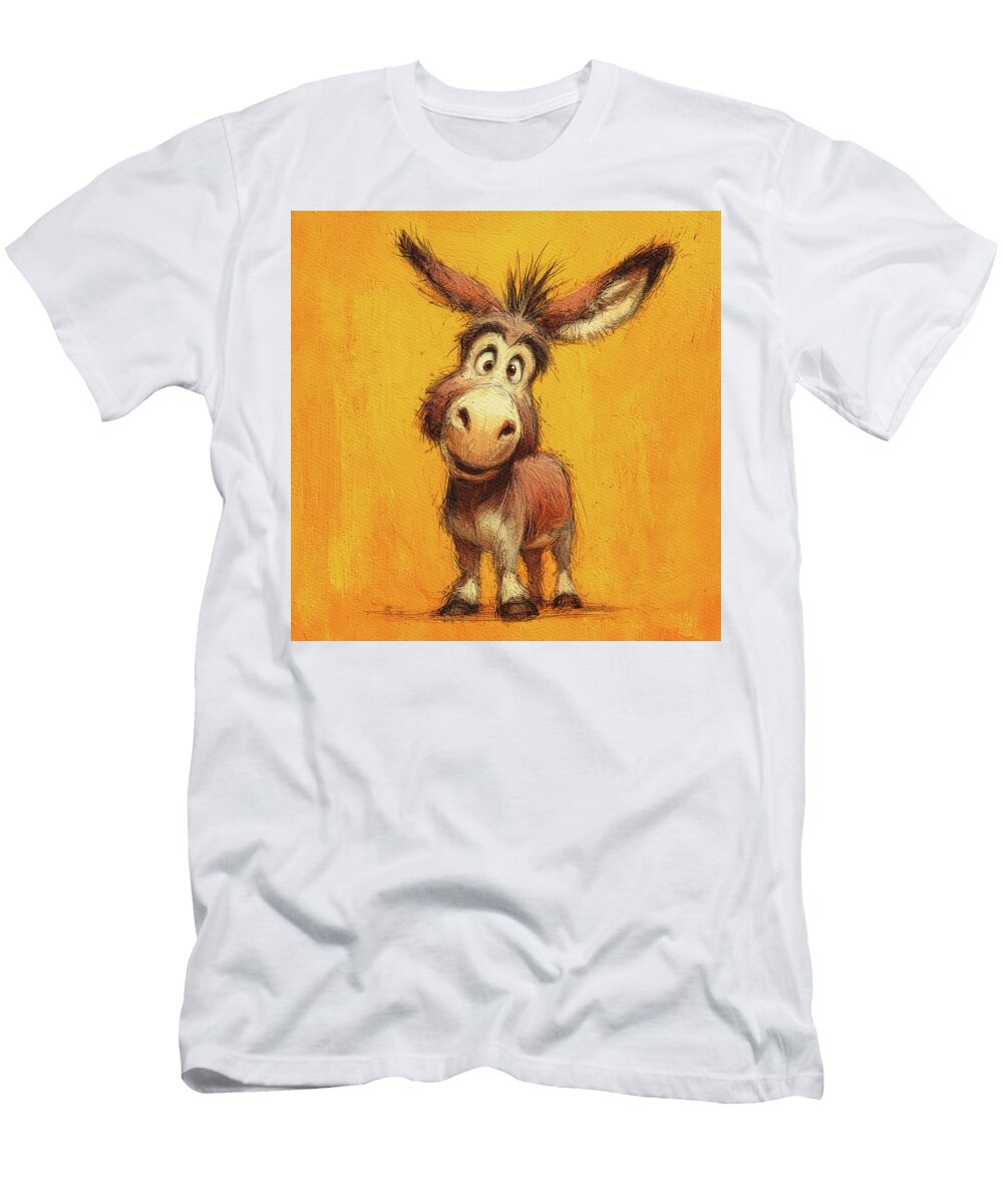 Cartoon Donkey with Cheery Expression Sarah Kirk T-Shirt