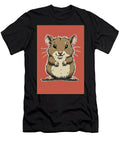 Cartoon Illustration of a Cheerful Brown and Beige Hamster Wall Art Prints T-Shirt