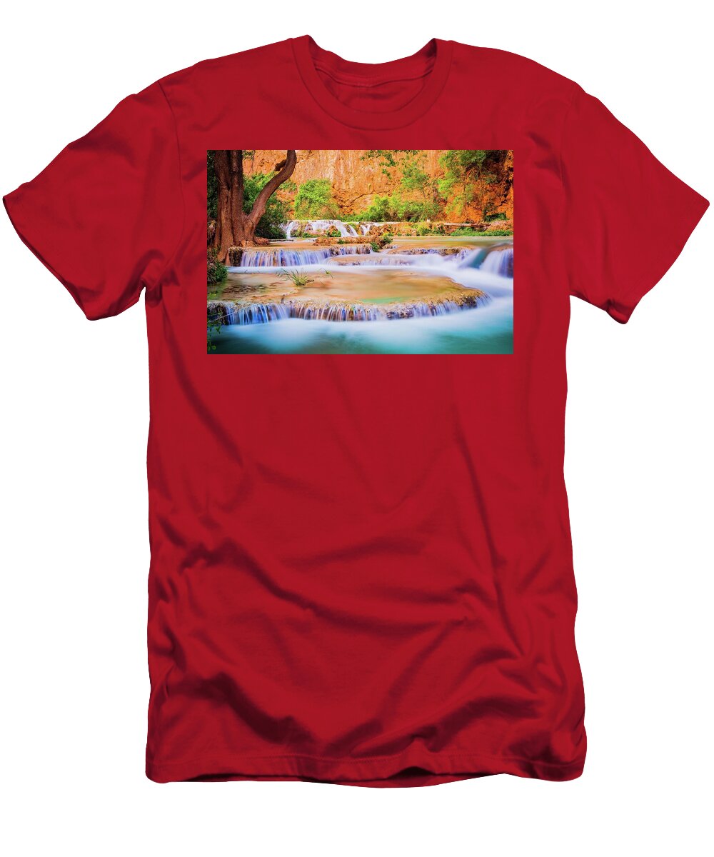 Cascading Waterfalls Havasupai Grand Canyon Az Peterson Pierre T-Shirt