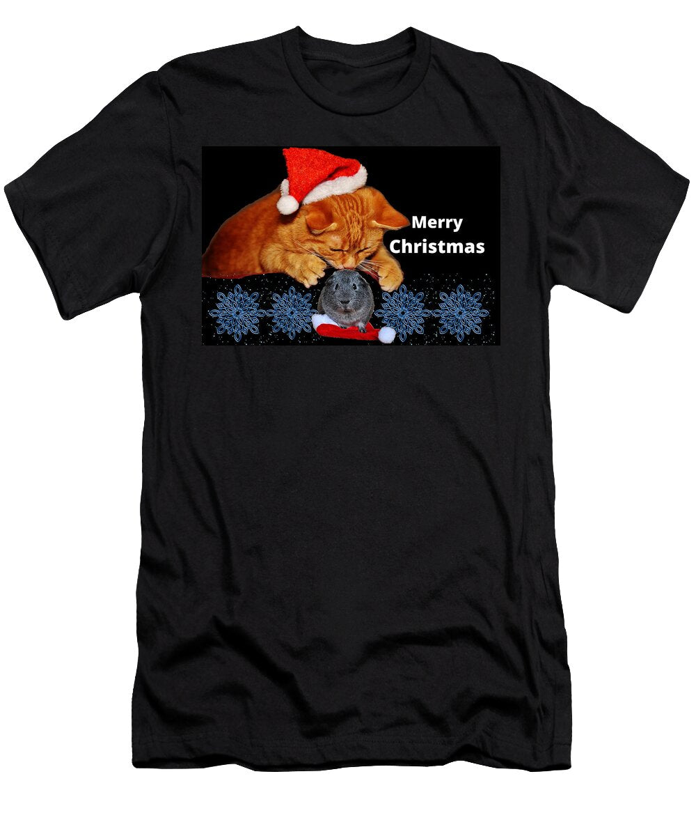 Cat Guinea Pig Merry Christmas Ali Baucom T-Shirt