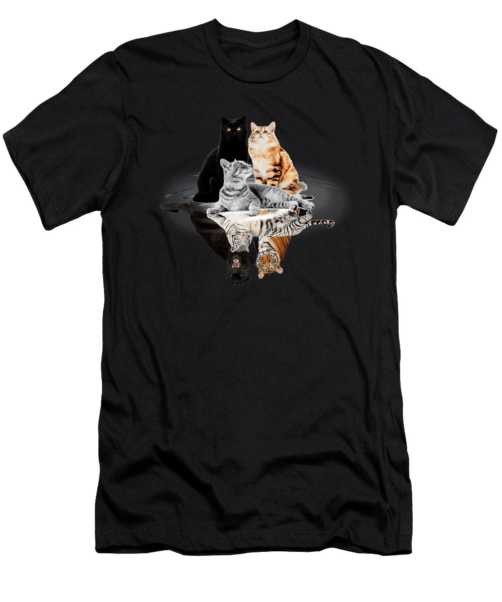 Cats Reflection Mirror Cheetah Tiger Funny Cat Lover Dhbubble T-Shirt