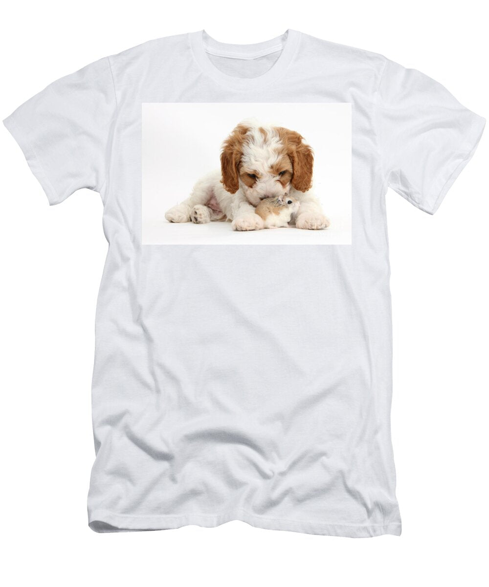 Cavapoo Puppy and Roborovski Hamster Mark Taylor T-Shirt