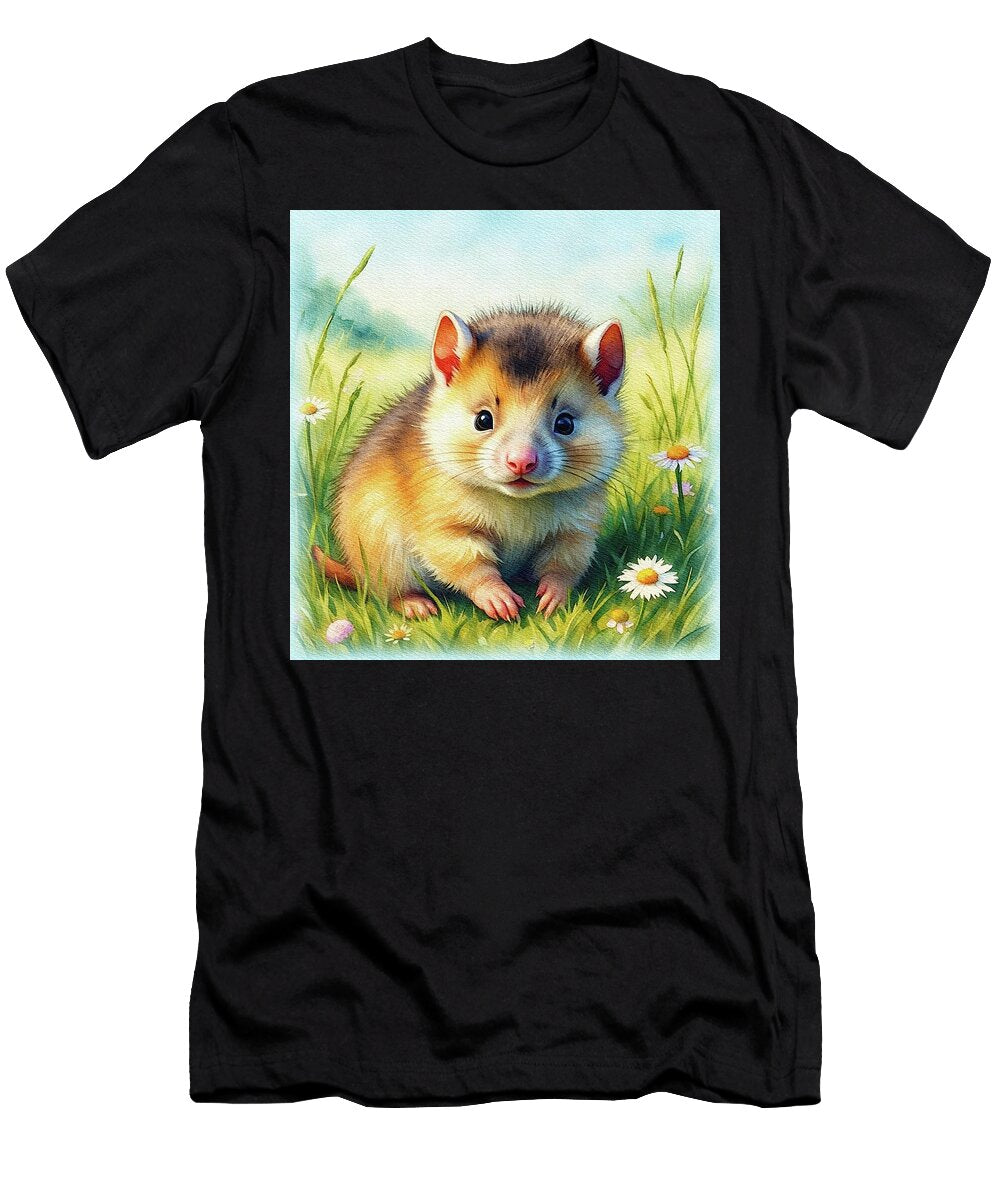 Charming Baby Lemming in Meadow Sarah Kirk T-Shirt