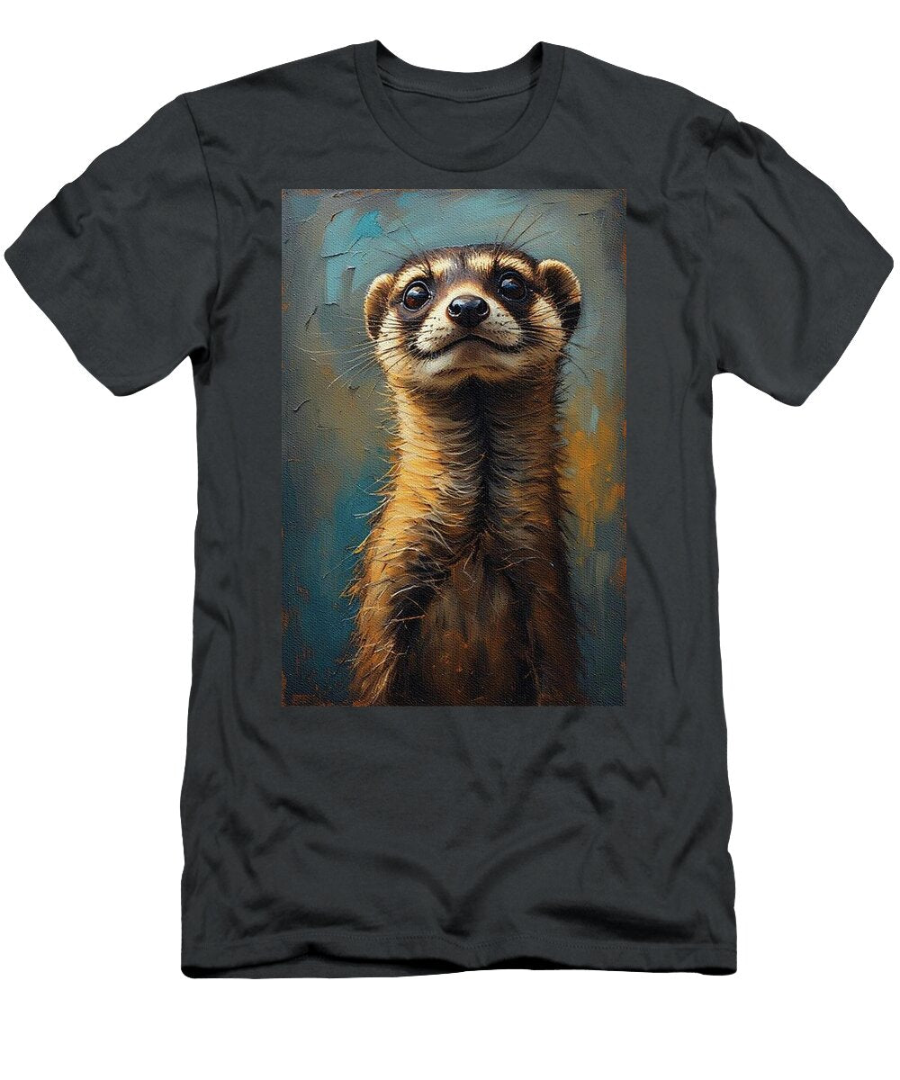 Charming Ferret Gazing Upwards Abel Bold T-Shirt
