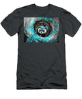 Charming Ferret in Artistic Blue Abstract Grover Mcclure T-Shirt