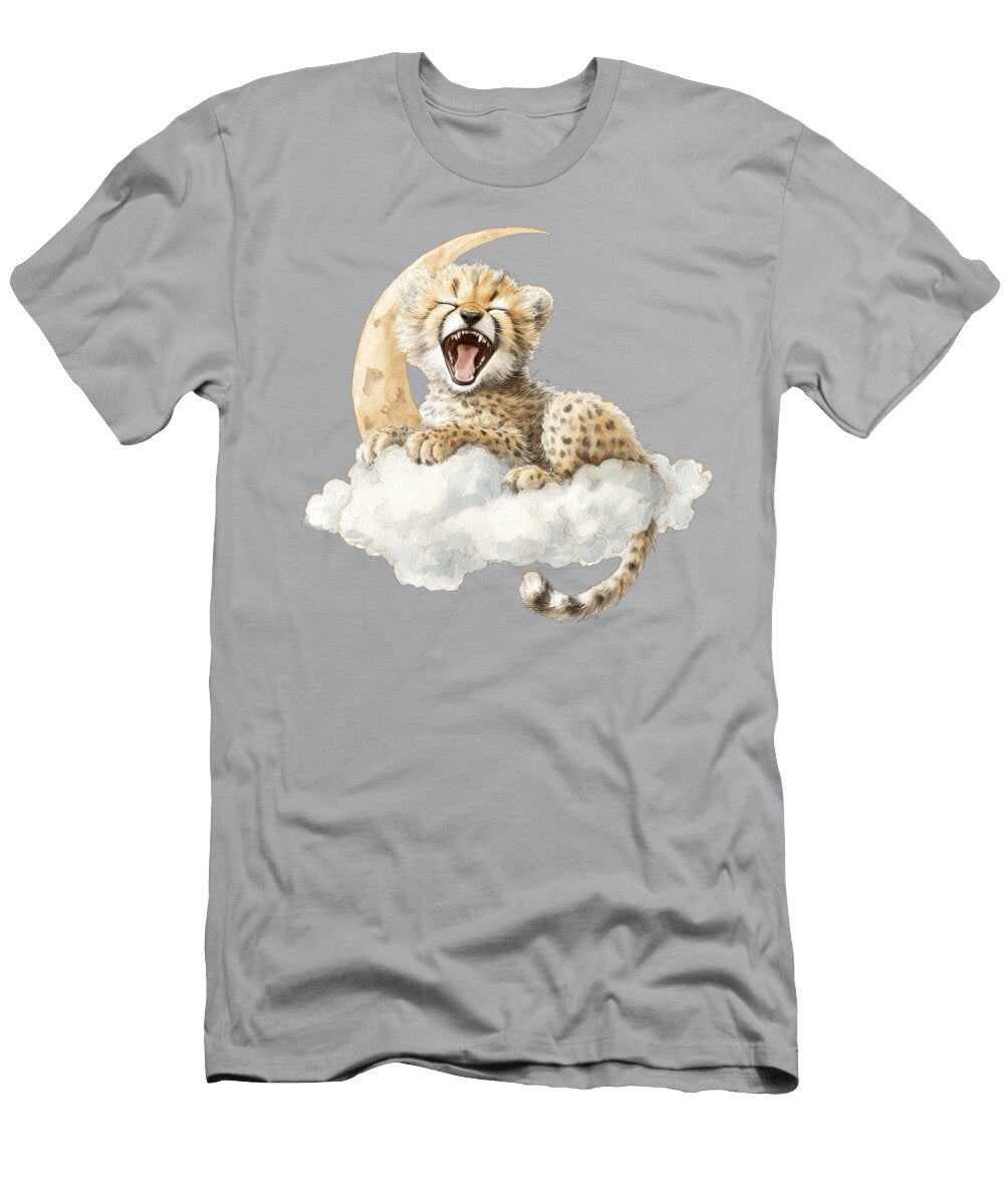 Cheetah on Crescent Moon Elisabeth Lucas T-Shirt