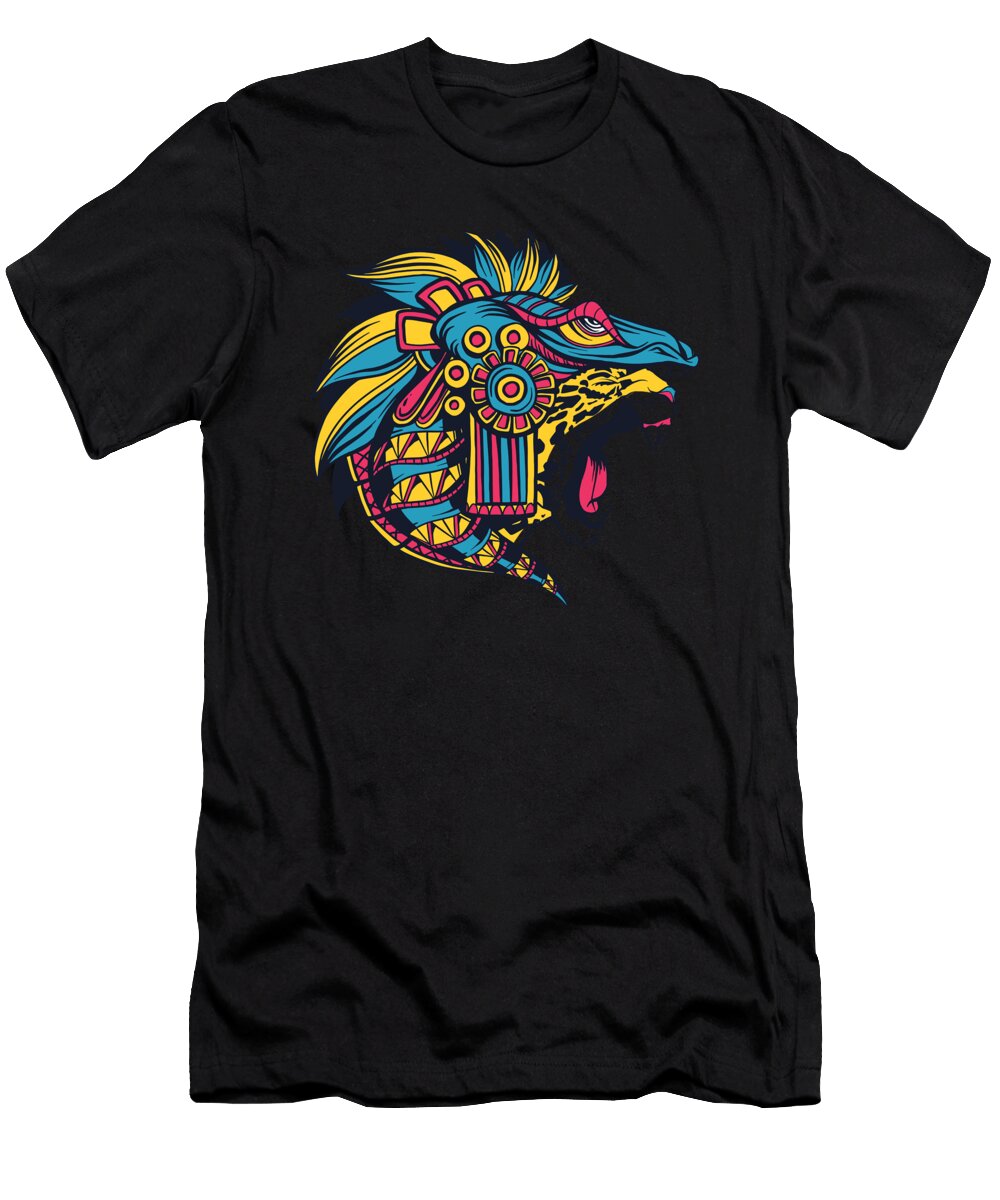 Cheetah Serpent Aztec Warrior Maya Inca Culture Gift Thomas Larch T-Shirt