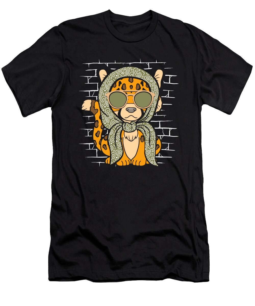 Cheetah Sunglasses Scarf Big African Cat Cheetah Crazy Squirrel T-Shirt