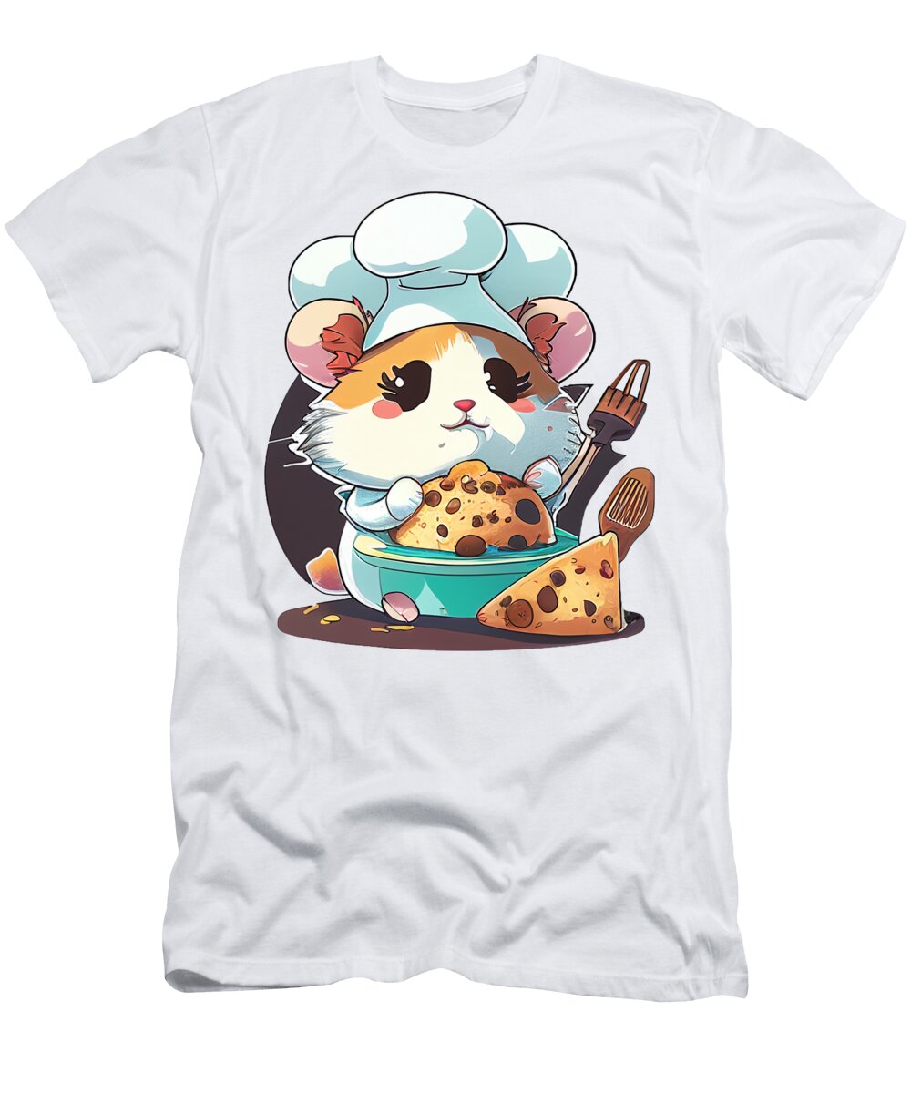 Chef Hamster Sticker with Chef Hat and Cooking Utensils Perfect for Wall Art and More Marija Starcevic T-Shirt