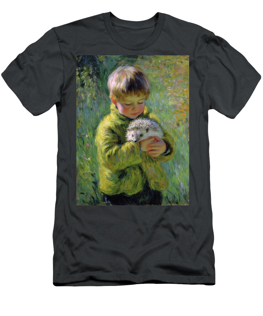 Child Holding a Hedgehog Fabrizio Cassetta T-Shirt