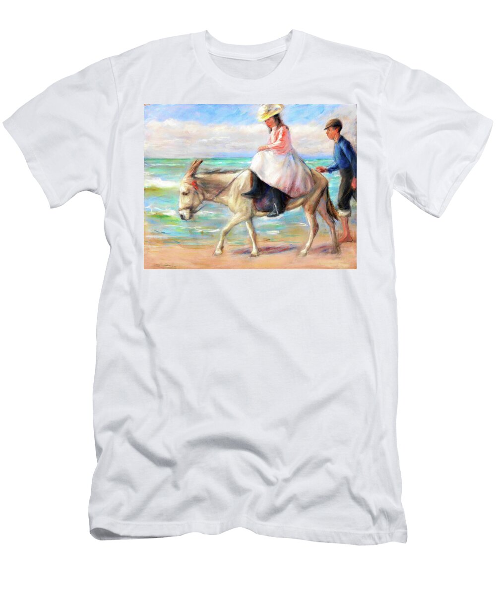 Child Riding a Donkey Digital Remastered Edition Max Liebermann T-Shirt
