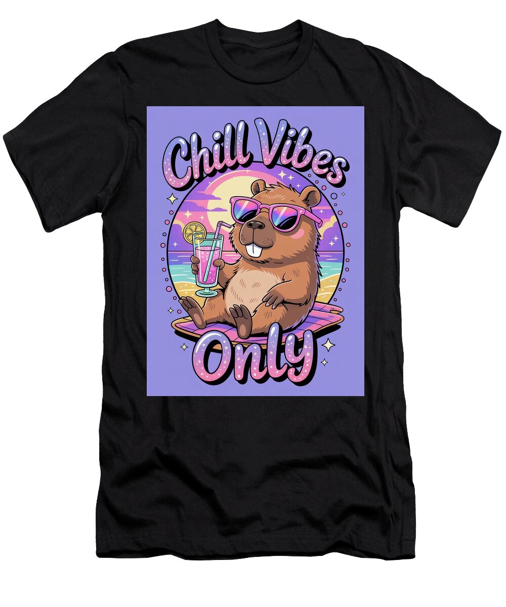 Chill Vibes Only Beaver Cartoon Oliver Tufan T-Shirt