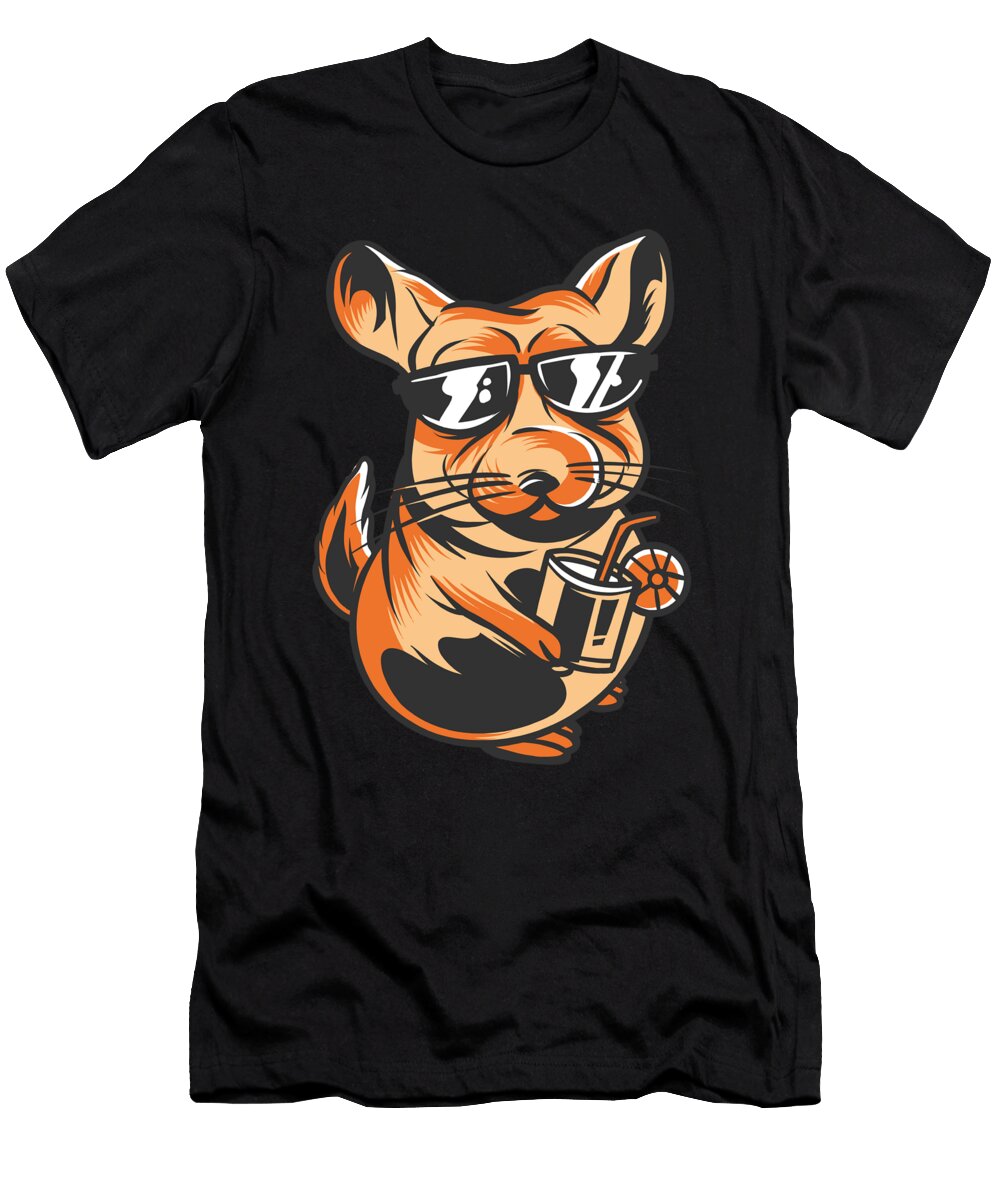 Chillin Chinchilla with Drink and Sunglasses Licensed Art T-Shirt