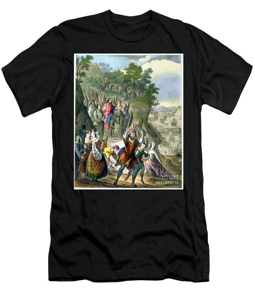 Christs Triumphal Entry Into Jerusalem From a Bible Printed By Edward Gover 1870s Siegfried Detler Bendixen T-Shirt