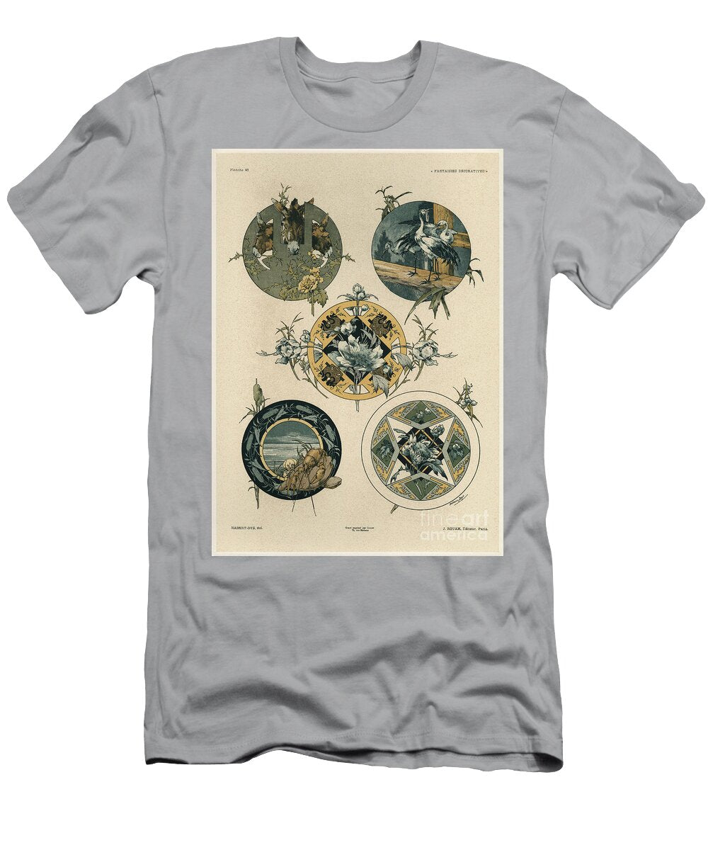 Circles Plate 42 From Fantaisies Decoratives Engraved By Gillot Published By Jules Rouam Librairie De Lart Paris 1887 Jules Auguste Habert Dys T-Shirt