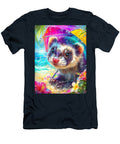 Colorful Animals Tropical Animals Ferret Energetic Ferret Attempting to Steal the Umbrell Rainy Day Elmer Powers T-Shirt
