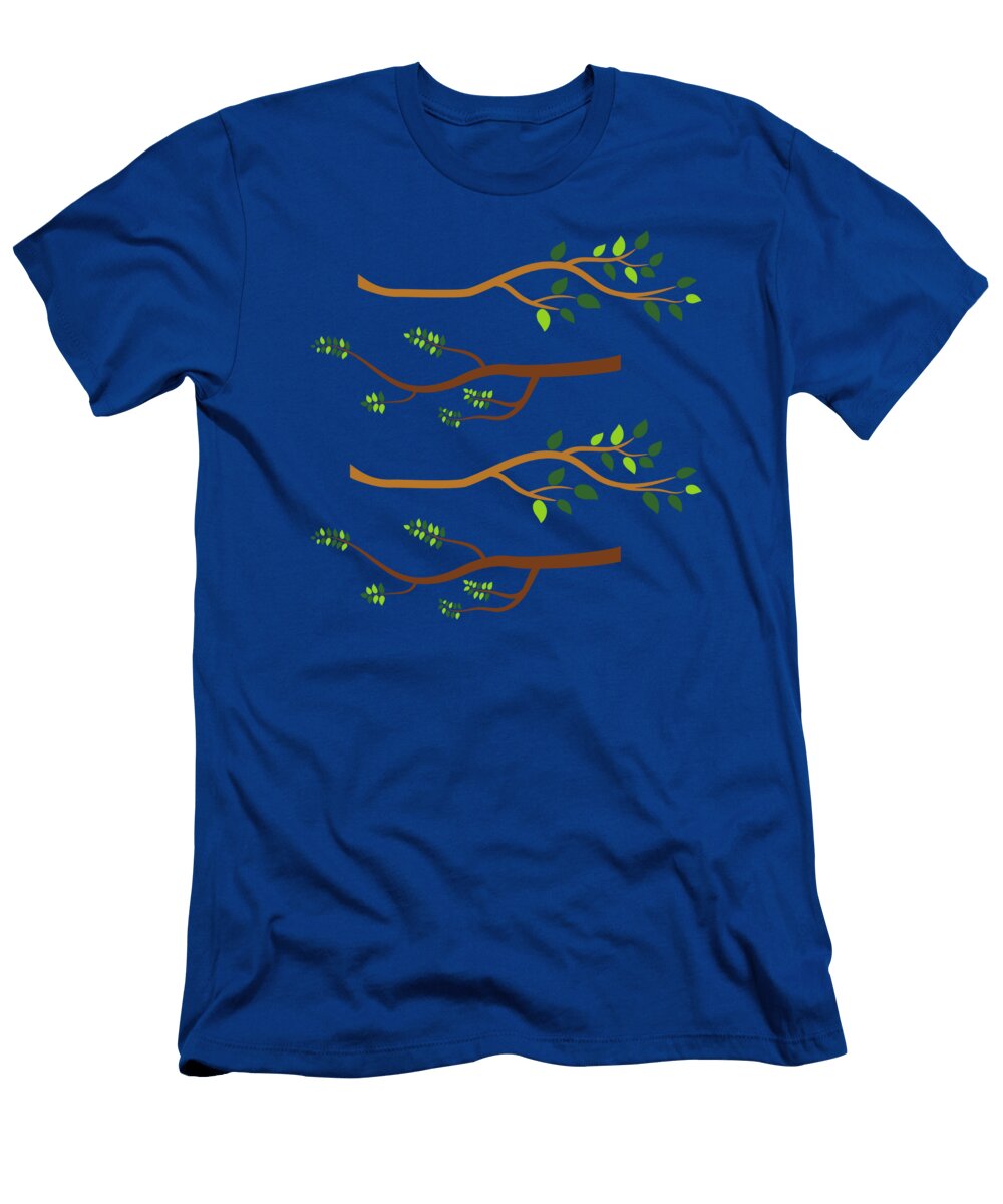 Colorful Autumn Branches Green Leaves Set Tenshirt T-Shirt