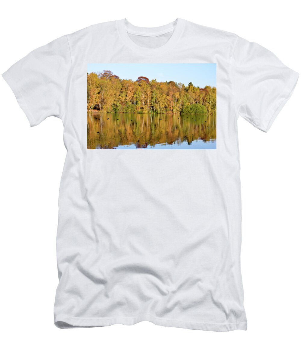 Colorful Autumn Trees Reflected in a Lake Johan Ferret T-Shirt