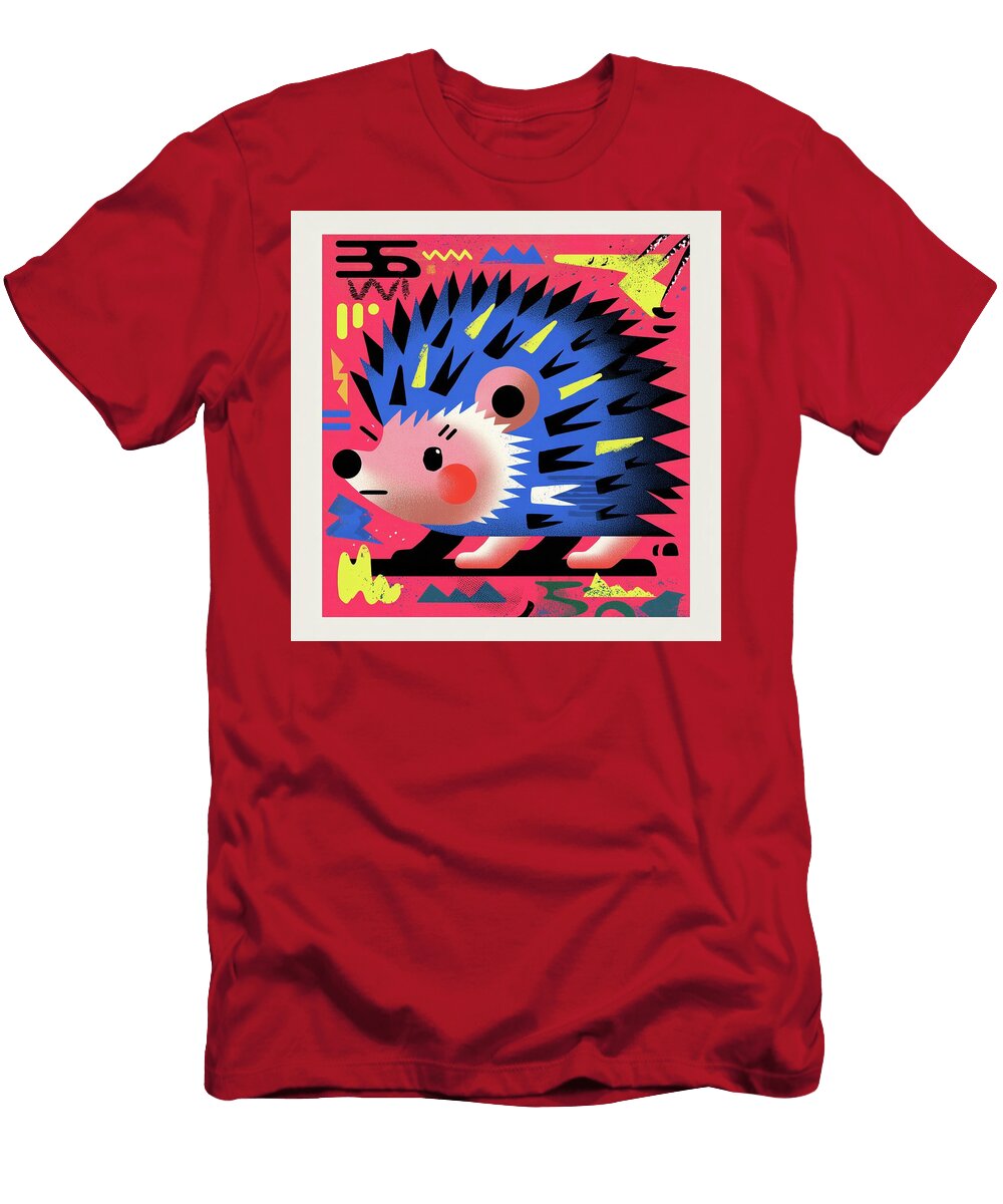 Colorful Cartoon Hedgehog Fabrizio Cassetta T-Shirt