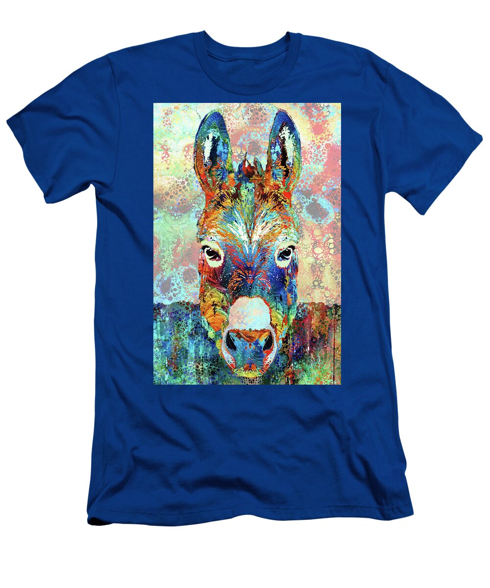 Colorful Donkey Art Fun Farm Animal Sharon Cummings T-Shirt