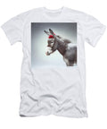 Colorful Donkey Wearing Santa Hat Grey By Asar Studios Celestial Images T-Shirt