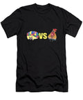 Colorful Hedgehog Vs Franklin the Rooster Funny Animal Design Ali Baucom T-Shirt