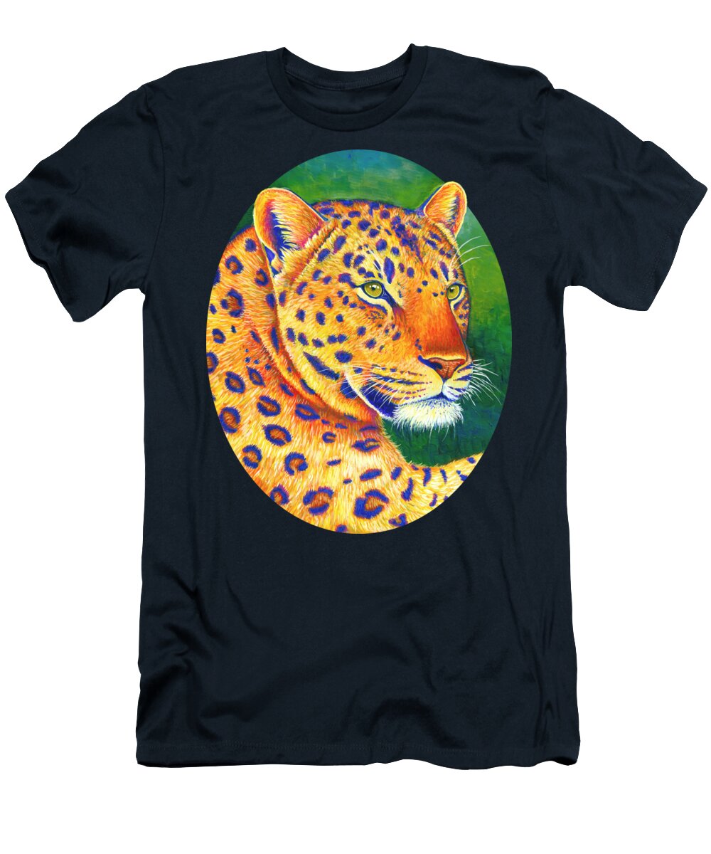 Colorful Leopard Portrait Rebecca Wang T-Shirt