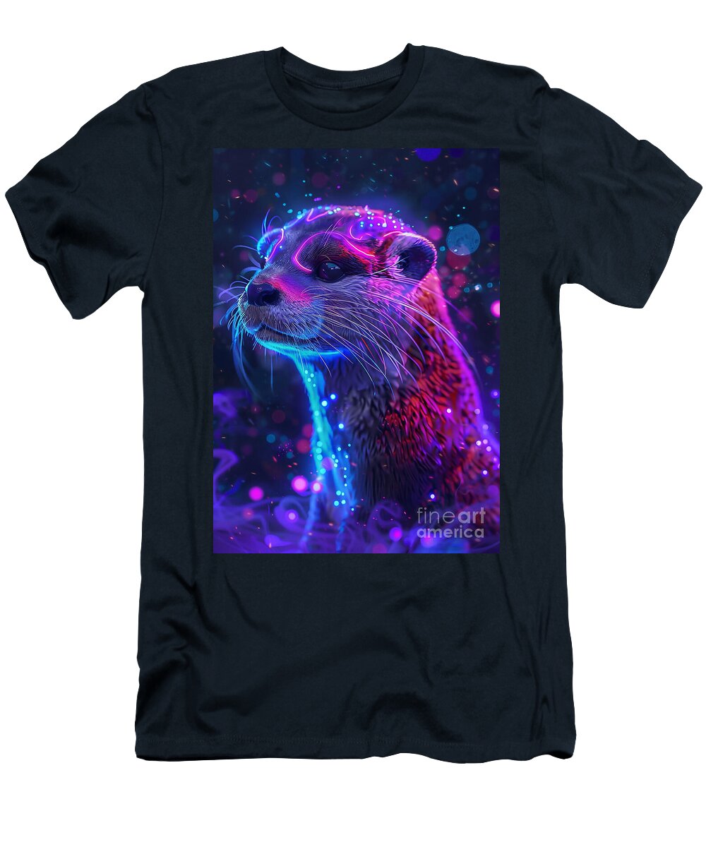 Colorful Neon Otter Clint Mclaughlin T-Shirt