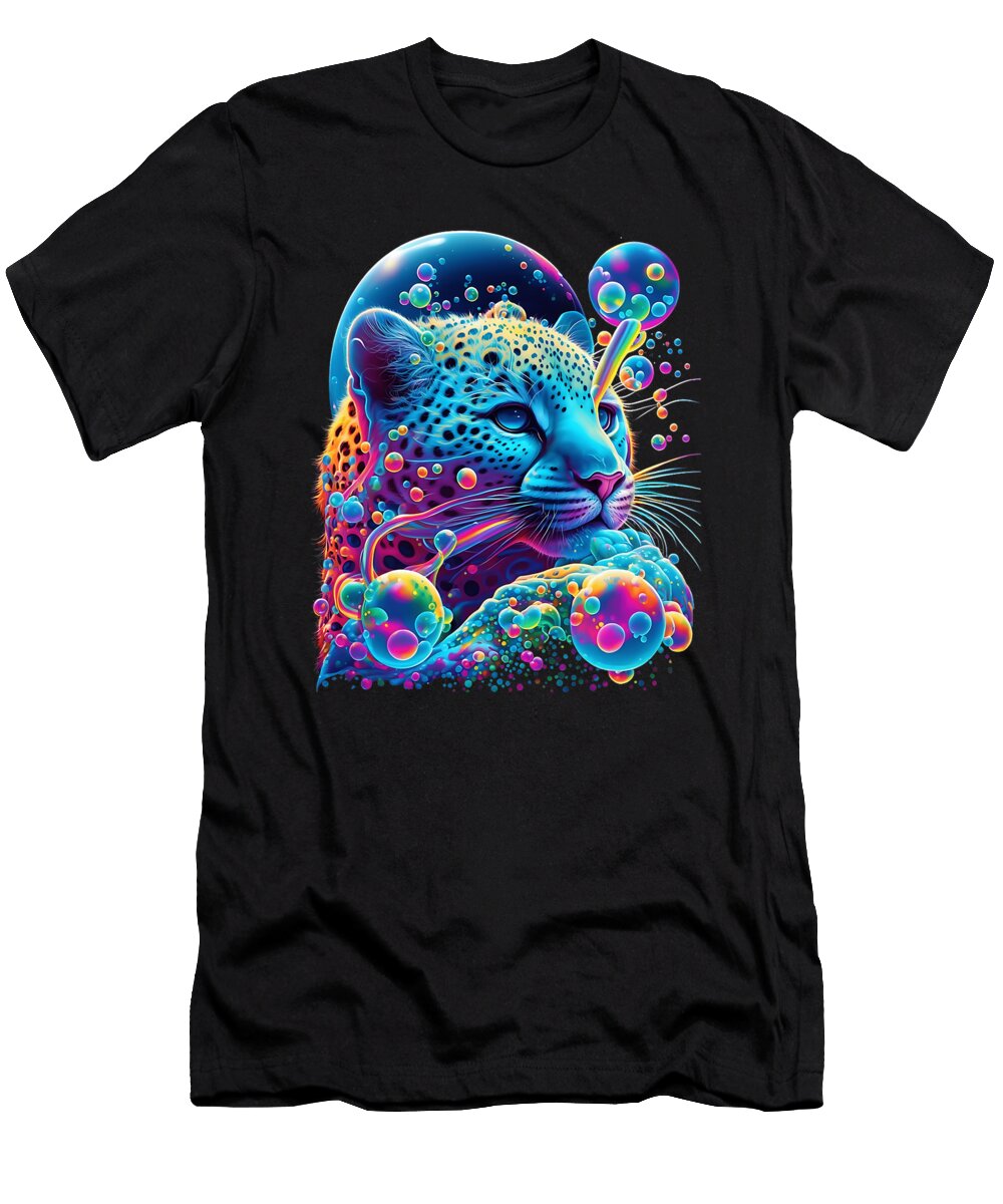Colorful Rainbow Cheetah Graphic Dhbubble T-Shirt