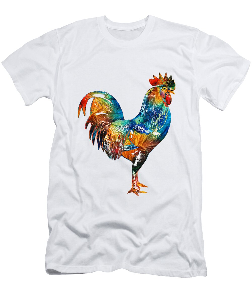 Colorful Rooster Art By Sharon Cummings Sharon Cummings T-Shirt
