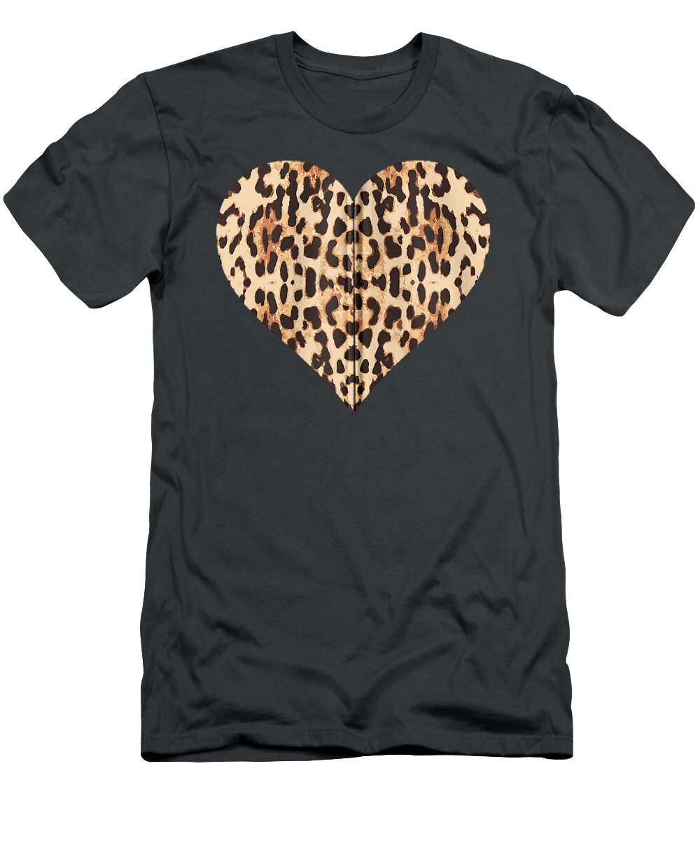 Cool Cheetah Leopard Heart Animal Print Love Symbol Mustar Mario T-Shirt