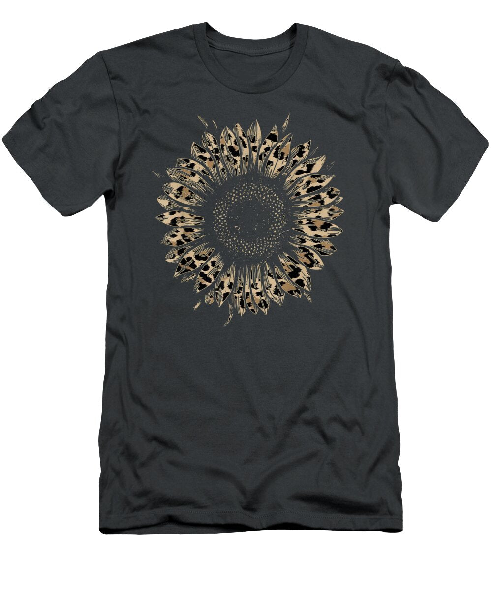 Cool Cheetah Leopard Print Sunflower for Women Girls Julie Hurst T-Shirt